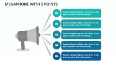 Megaphone with 5 Points - Slide 1
