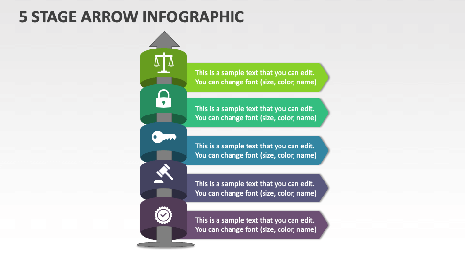 5 Stage Arrow Infographic - Slide 1