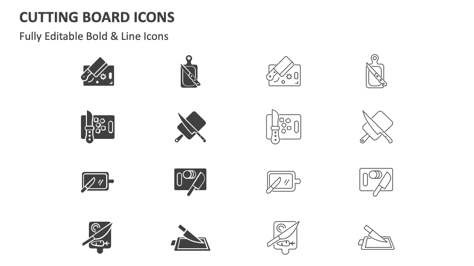 Cutting Board Icons for PowerPoint and Google Slides - PPT Slides
