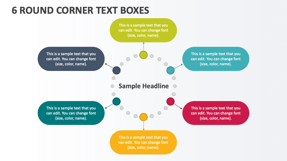 6 Round Corner Text Boxes - Slide 1
