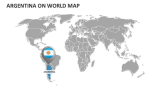 Argentina On World Map - Slide 1