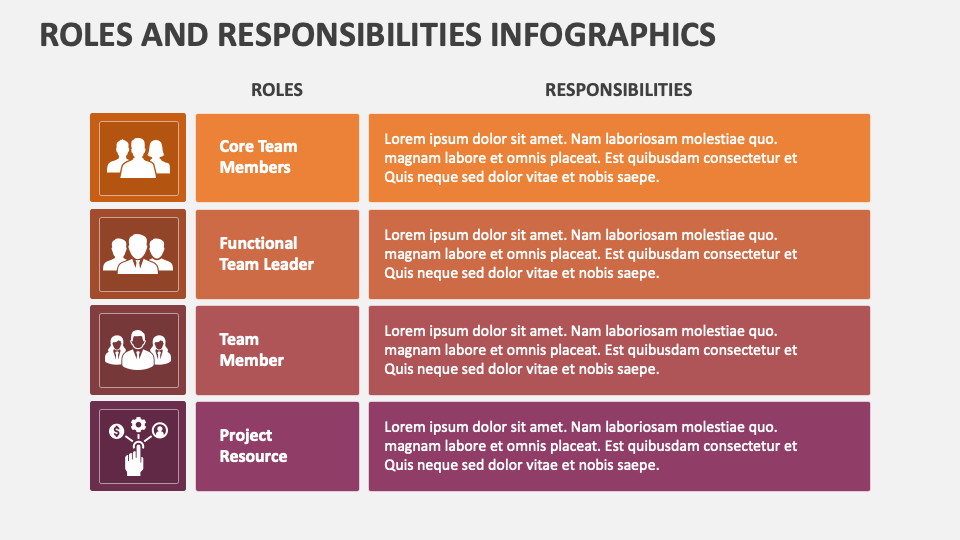 Roles and Responsibilities Infographics - Slide 1