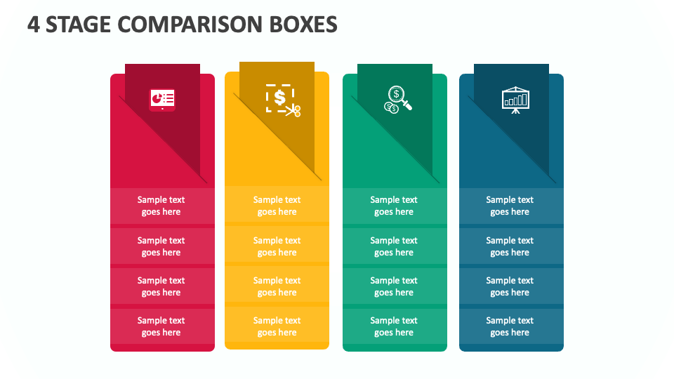 4 Stage Comparison Boxes - Slide 1