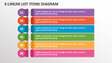 6 Linear List Items Diagram - Slide 1