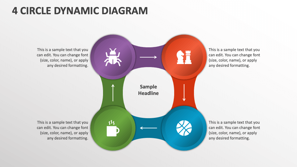 4 Circle Dynamic Diagram - Slide 1