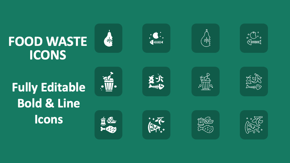 Food Waste Icons - Slide 1