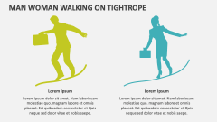Man Woman Walking on Tightrope - Slide 1