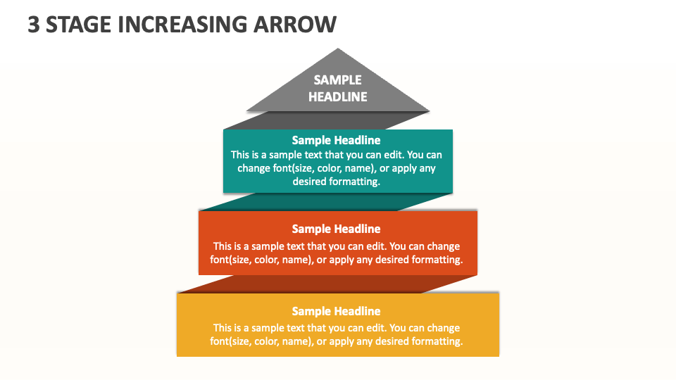 3 Stage Increasing Arrow - Slide 1