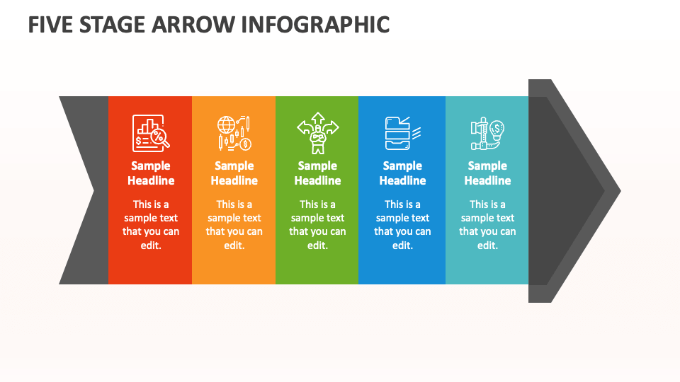 Five Stage Arrow infographic - Slide 1