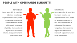 People with Open Hands Silhouette - Slide 2