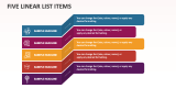 Five Linear List Items - Slide 1