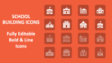School Building Icons - Slide 1