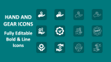Hand and Gear Icons - Slide 1