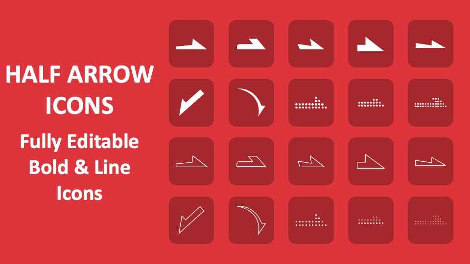 Half Arrow Icons for Google Slides and PowerPoint
