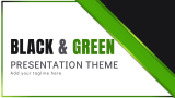 Black and Green Presentation Theme - Slide 1