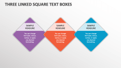 Three Linked Square Text Boxes - Slide 1