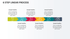 6 Step Linear Process - Slide 1