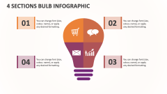 4 Sections Bulb Infographic - Slide 1