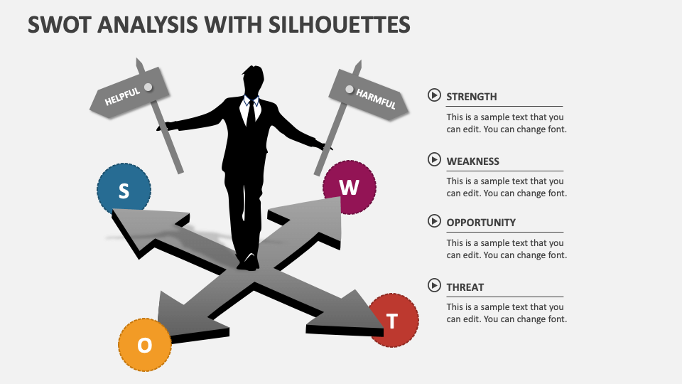 Swot Analysis with Silhouettes - Slide 1