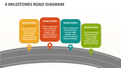 4 Milestones Road Diagram - Slide 1