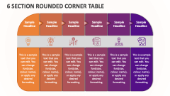 6 Section Rounded Corner Table - Slide 1