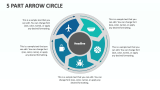 5 Part Arrow Circle - Slide 1