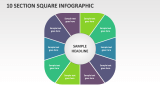 10 Section Square Infographic - Slide 1