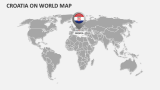 Croatia On World Map - Slide 1