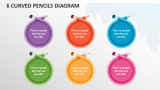 6 Curved Pencils Diagram - Slide 1