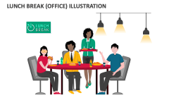 Lunch Break (Office) Illustration - Slide 1