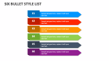 Six Bullet Style List - Slide 1