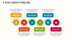 6 Step Linear Timeline - Slide 1