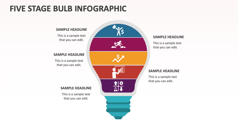 Five Stage Bulb Infographic - Slide 1