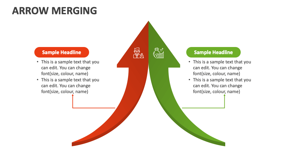Arrow merging powerpoint and google slides template ppt slides