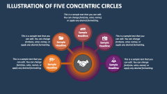 Illustration of Five Concentric Circles - Slide 1