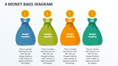 4 Money Bags Diagram - Slide 1