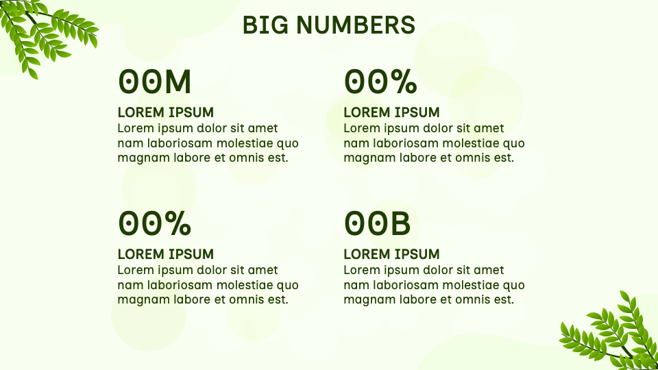 Free Green Leaves Background Presentation for Google Slides and PowerPoint