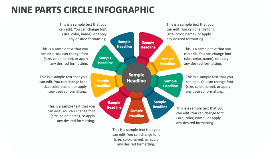 Nine Parts Circle Infographic - Slide 1