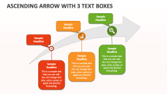 Ascending Arrow with 3 Text Boxes - Slide 1