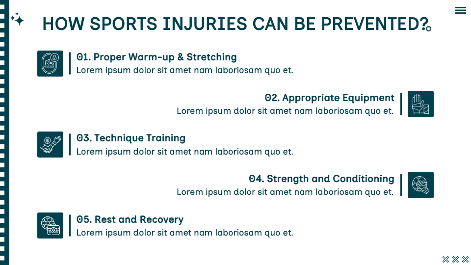 Sports Injuries Template for Google Slides and PowerPoint - PPT Slides