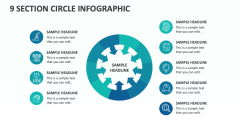 9 Section Circle infographic - Slide 1