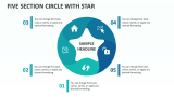 Five Section Circle WIth Star - Slide 1