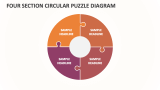 Four Section Circular Puzzle Diagram - Slide 1