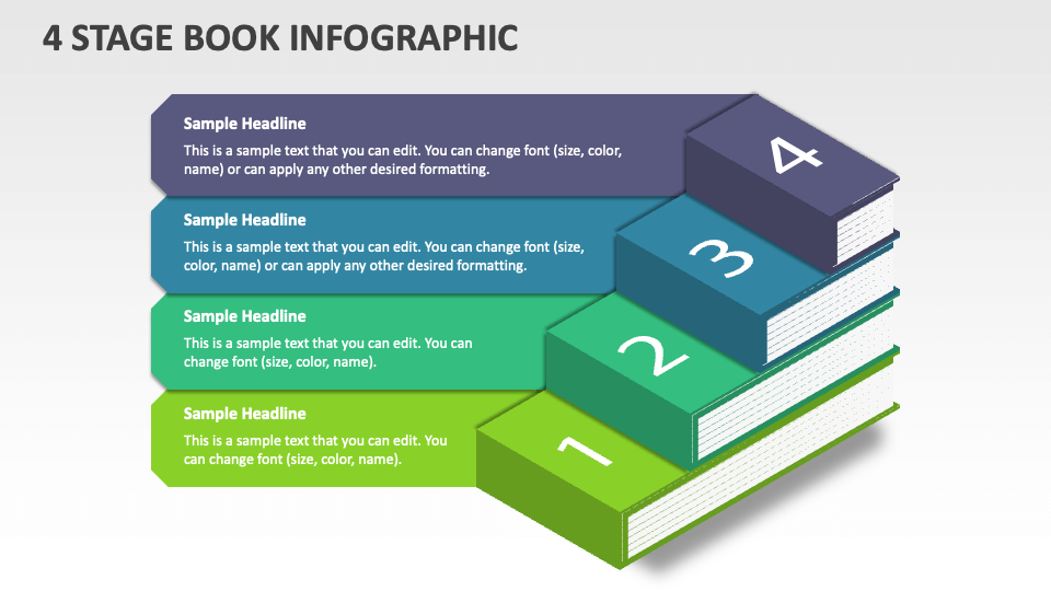 4 Stage Book Infographic - Slide 1