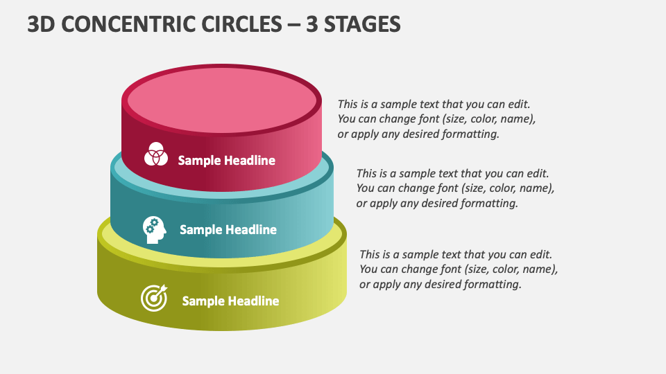 3d Concentric Circles – 3 Stages - Slide 1