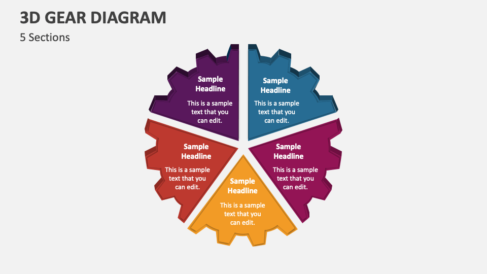 3D Gear Diagram PowerPoint and Google Slides Template PPT Slides