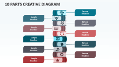 10 Parts Creative Diagram - Slide 1