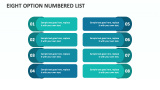 Eight Option Numbered List - Slide 1