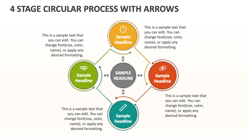 4 Stage Circular Process with Arrows - Slide 1