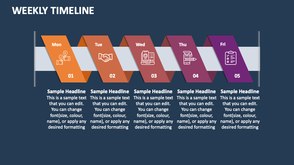Weekly Timeline PowerPoint and Google Slides Template - PPT Slides